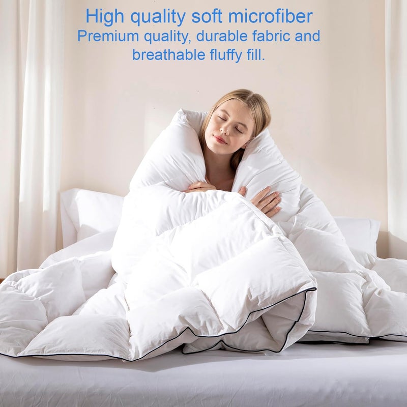 Grace Linen 400 GSM Winter Bedding Comforter for Single Size 60X90 Reversible Restful Sleep Soft Microfiber Single Size ComforterQuiltDuvetBlanket Single Size WhiteSilver Grey - Image 5