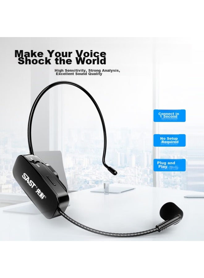 Sast 2.4g Wireless Microphone Headset, Teacher Amplifier, 200 Channel Frequency Points, Adjustable Frequency For Classroom Use - Image 2