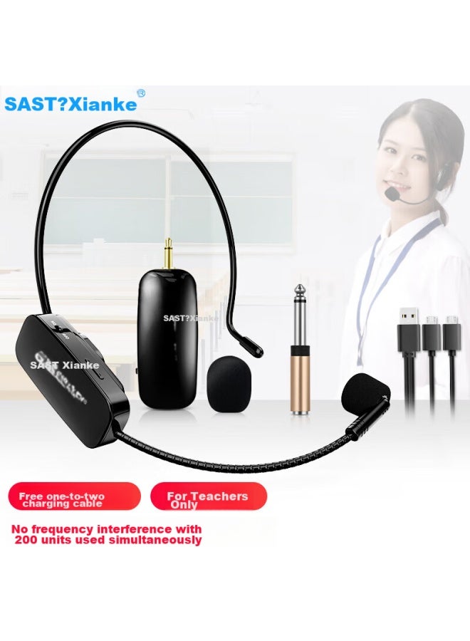 Sast 2.4g Wireless Microphone Headset, Teacher Amplifier, 200 Channel Frequency Points, Adjustable Frequency For Classroom Use - Image 1