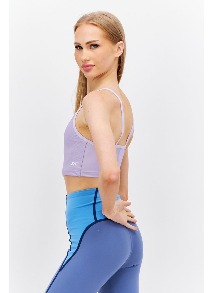 Reebok Women Sportswear Fit Sleeveless Training Bralette, Lavender  - Image 3