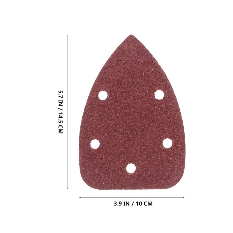 جارنيك 50pcs Assorted Grit Sandpaper Sheets for Mouse Sander, 5-Hole Hook and Loop Detail Sanding Pads Set for Hobby, Wood, Clay, and Precision Finishing (60# 80# 120# 180# 240#) - Image 2