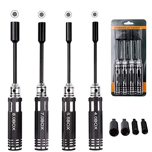 HobbyPark Hex Nut Driver Set Hexagonal Head Nut Wrench 4.0/5.5/7.0/8.0mm Repair Tool Kit Socket Screwdrivers for RC Quadcopter Helicopter FPV Drone Car Airplane - Image 5