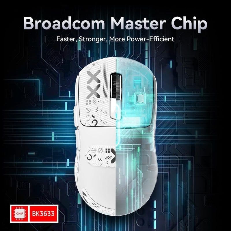 MAMBASNAKE Attack Shark X3 Wireless Gaming Mouse, Ultra-Light 49g, PixArt PAW3395 26000 DPI, Bluetooth/2.4GHz/Triple Mode Wired, 200 Hours Rechargeable Battery, Kailh GM8.0 Switch for - Image 4