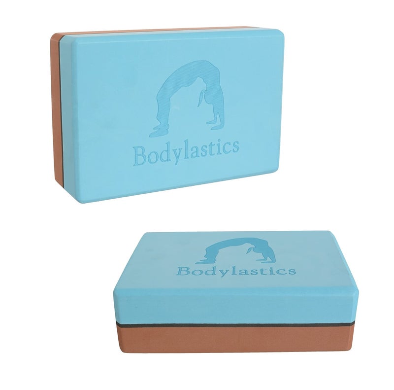 Bodylastics Yoga Blocks Set of 2 High Density EVA Foam Non-Slip Workout Bricks to Improve Poses Balance Flexibility Support Strength Training Exercise - Image 1