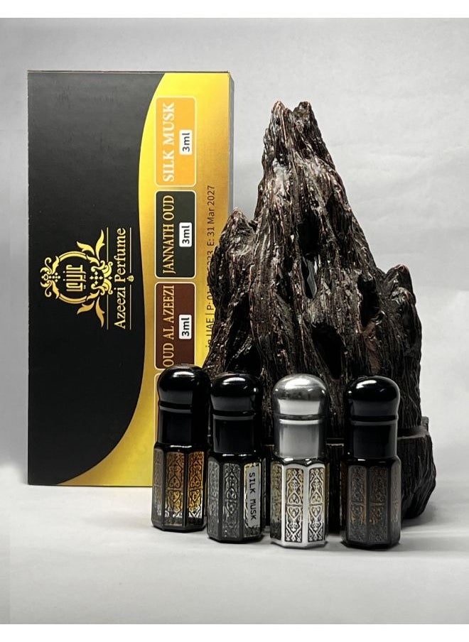 Bundle Of 4 Best Long Lasting Perfumes By Azeezi Perfume 3ML Each