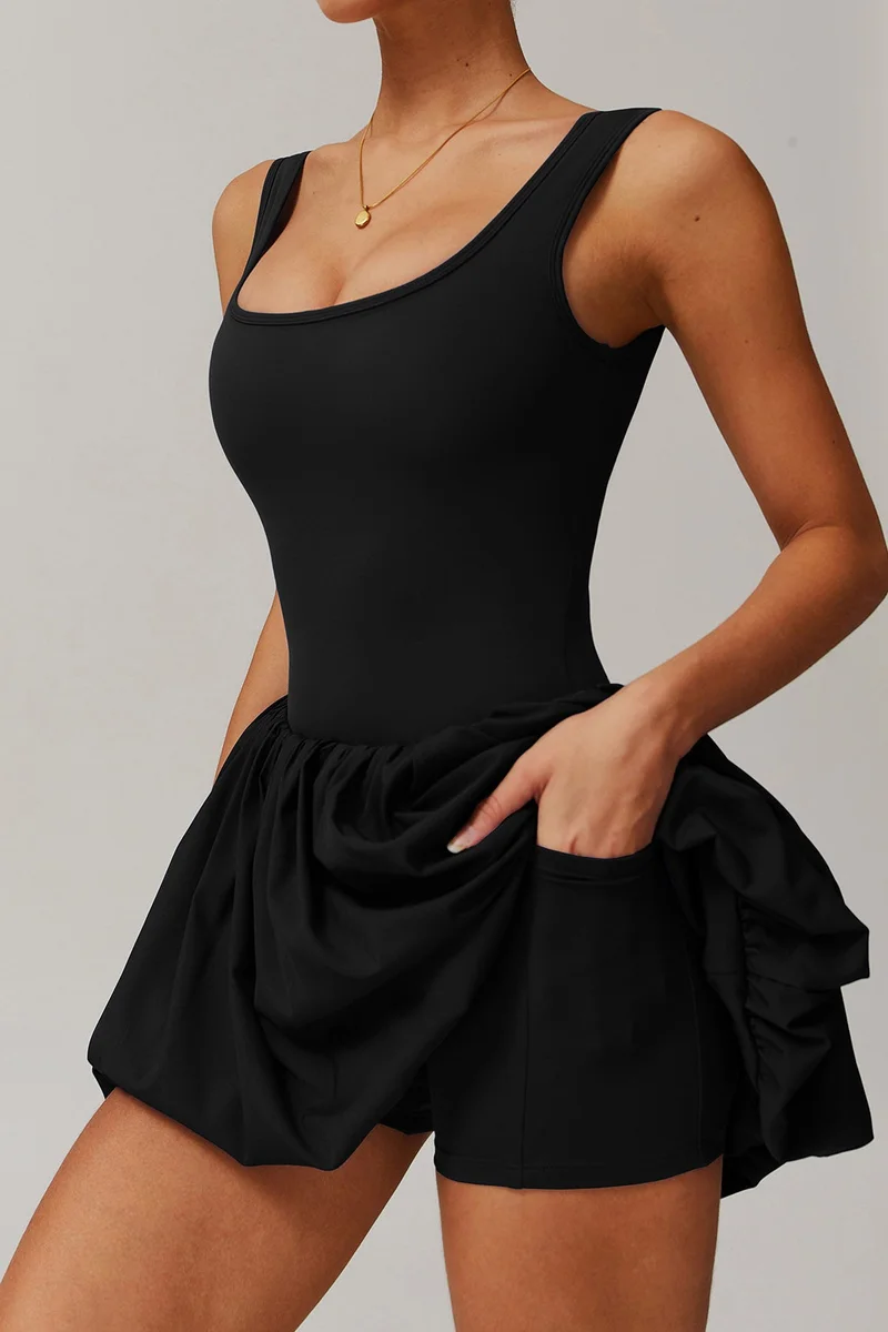 SVL SVL Bubble Belle Dress with Inner Shorts Black