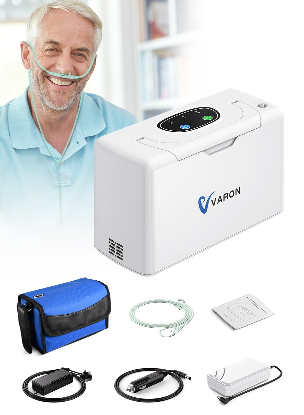 Portable Oxygen Concentrator, Small Oxygen Device, Non-Adjustable Continuous Portable oxygen machine 3 liters with Rechargeable Battery, Low Noise Portable Oxygen Generator