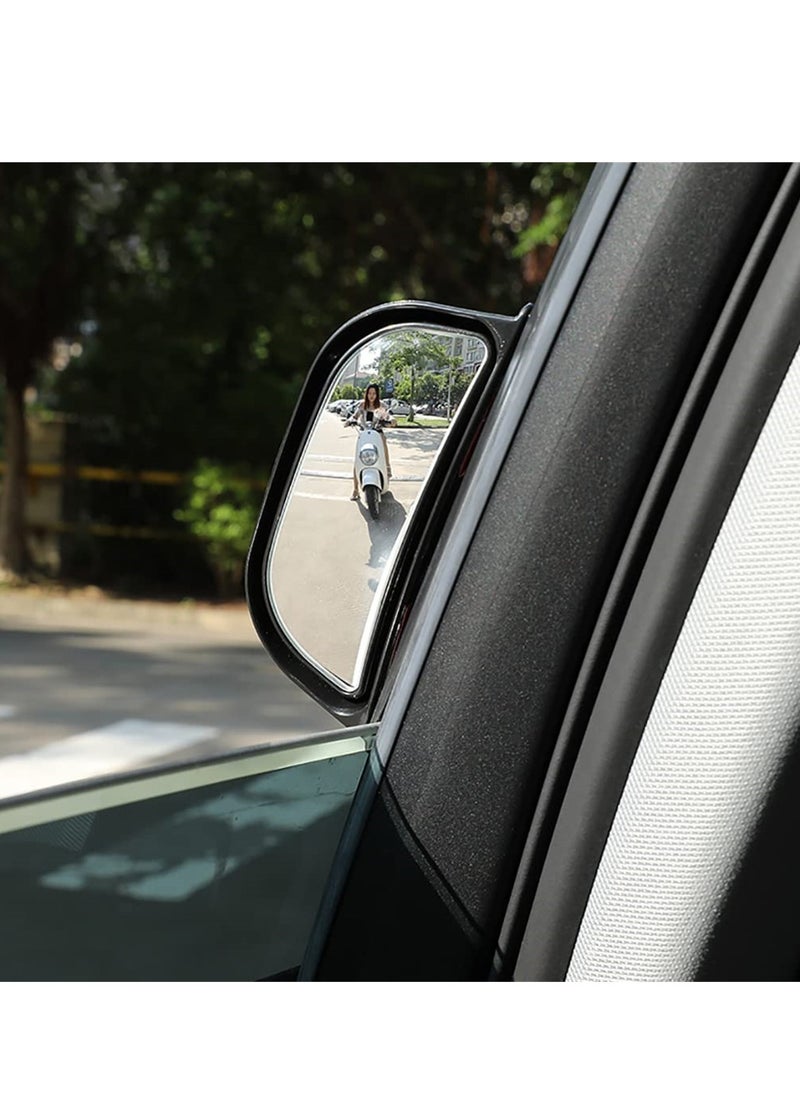 SYOSI - Back Passenger Rear View Mirror, Adjustable Blind Spot Mirror, Real Glass, Car Side View Mirror With Convex Surface Stick on B Pillar for Second Row Door Safely Get-Off, 2 PCS - Image 1