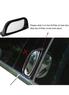 SYOSI Back Passenger Rear View Mirror, Adjustable Blind Spot Mirror, Real Glass, Car Side View Mirror With Convex Surface Stick on B Pillar for Second Row Door Safely Get-Off, 2 PCS  - Image 3