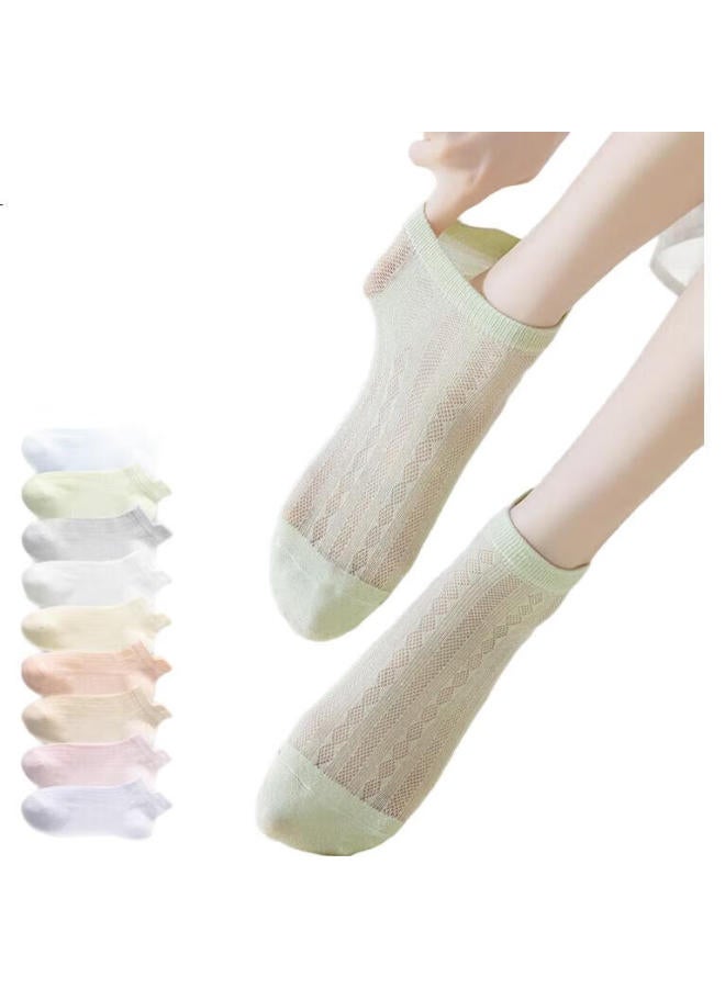 Yuzhaolin 8 Pairs Women'S Short Socks Thin Breathable Anti-Odor Low-Cut Cotton Invisible Boat Socks Non-Slip Heel - Image 3