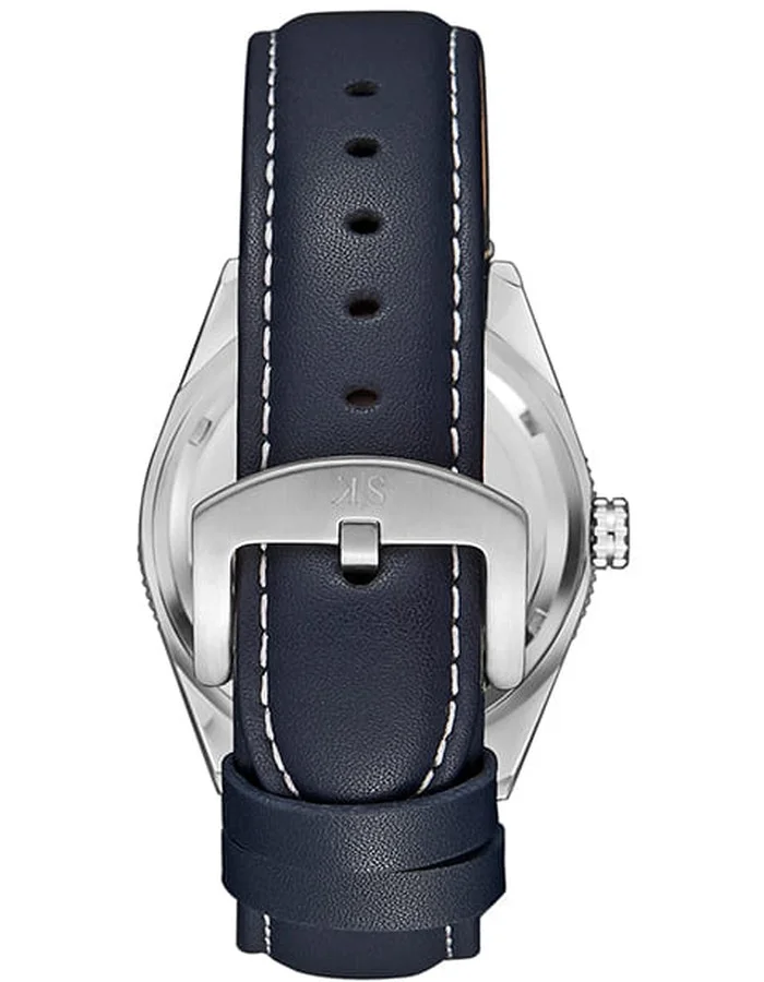 KENNETH SCOTT Men's Analog Display Watch With Blue Leather Strap - K23028-SLNN
