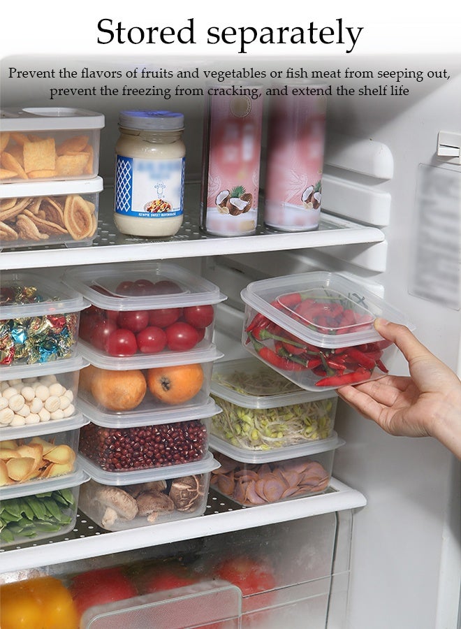 DUNISO 11Pcs Square Plastic Meal Containers Sets with Lids Food Storage Containers Stackable Food Prep Containers Sets Leak Proof Microwave Freezer Safe Reusable Fridge Storage Boxes for Vegetable, Fruit, Meat, Cereal - Image 2