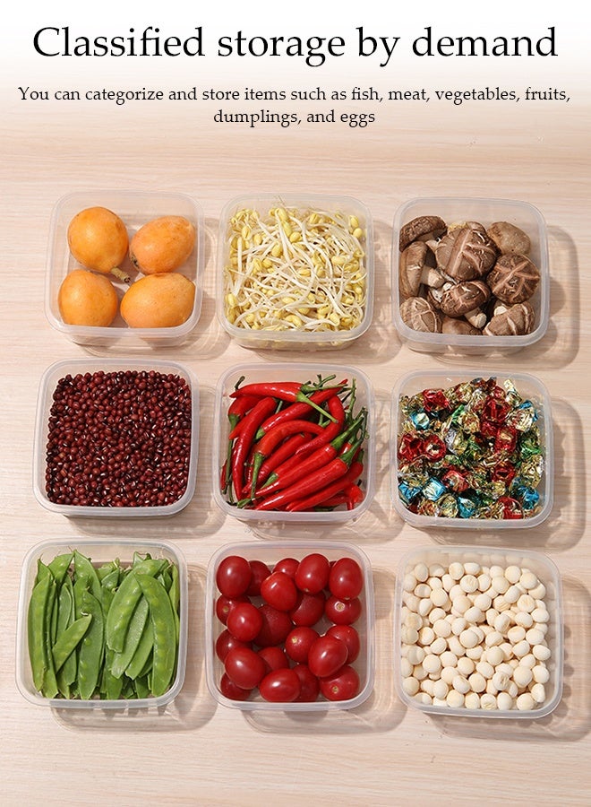 DUNISO 11Pcs Square Plastic Meal Containers Sets with Lids Food Storage Containers Stackable Food Prep Containers Sets Leak Proof Microwave Freezer Safe Reusable Fridge Storage Boxes for Vegetable, Fruit, Meat, Cereal - Image 3