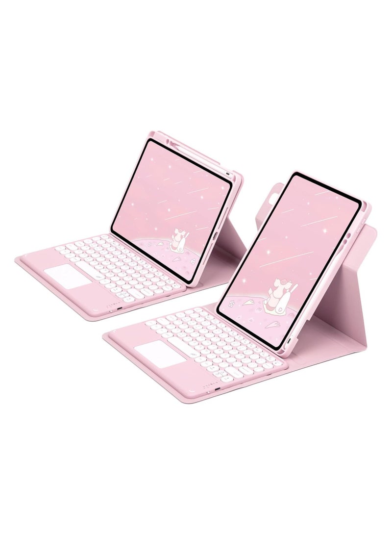Keyboard case for iPad (A16) 11th generation 11-inch 2025 (A3355, A3356), swivel stand case with pen holder Removable keyboard with magnetic cover