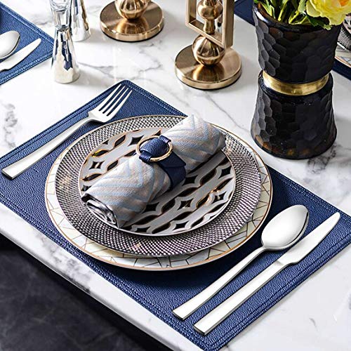 LIANYU 60-Piece Silverware Set, Stainless Steel Square Flatware Cutlery Set for 12, Eating Utensils Tableware, Mirror Finish, Dishwasher Safe - Image 5