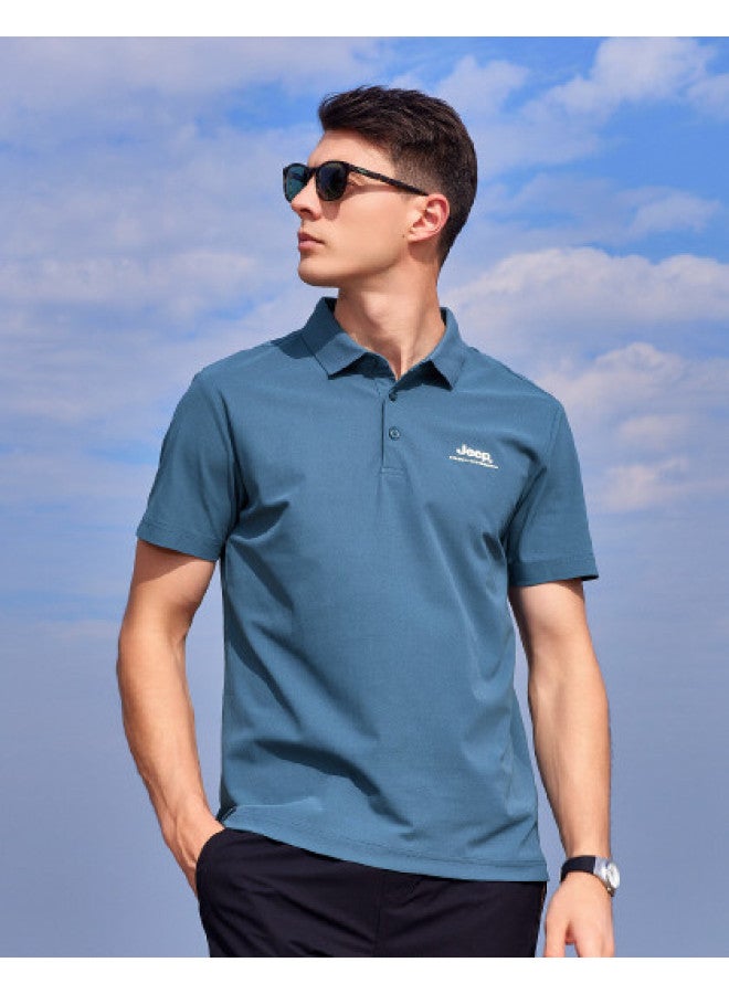 Jeep Men's Summer Classic Collar Short Sleeve Polo Shirt For Outdoor Commuting, Sports & Casual Wear - Image 1