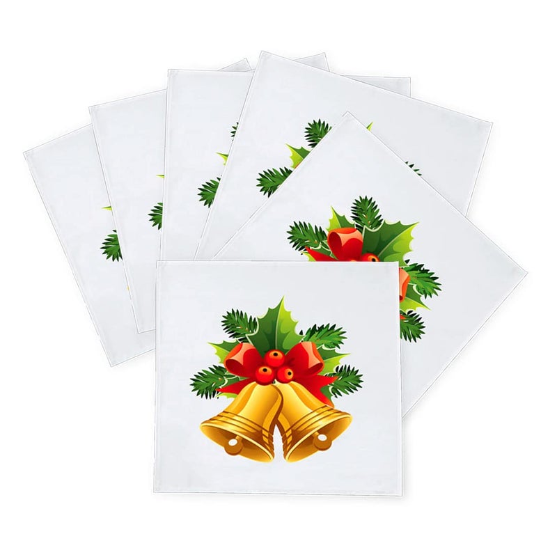 Khakee مناديل طاولة حرير بموضوع عيد الميلاد 6 قطع 10x10 لتزيين عيد الميلاد زينة عيد الميلاد هدية عيد الميلاد xmas21559 - Image 2