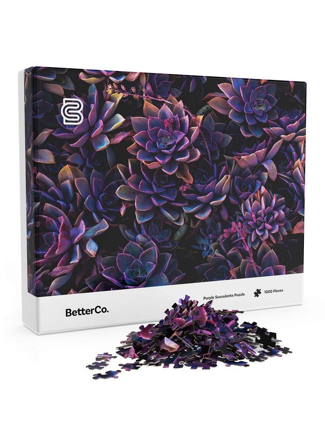 BetterCo. - Purple Succulents 1000 Piece - Difficult Jigsaw Puzzles 1000 Pieces - Challenge Yourself with 1000 Piece Puzzles for Adults, Teens, and Kids - Image 1
