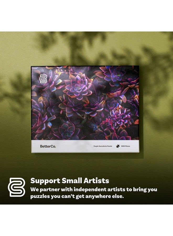 BetterCo. - Purple Succulents 1000 Piece - Difficult Jigsaw Puzzles 1000 Pieces - Challenge Yourself with 1000 Piece Puzzles for Adults, Teens, and Kids - Image 3