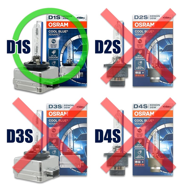 OSRAM مصابيح أمامية زينون هالوجين OSRAM Xenarc D1S كول بلو 66140CB 85V 35W تصل إلى 5500K مصنوعة في ألمانيا | عبوة من 2 - Image 3