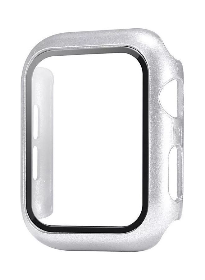 نيبمينينت غطاء حماية واق 2 في 1 من البولي كربونات مزود بطبقة رقيقة متينة مقاس 44 مم مناسب لساعة أبل Silver - Image 1