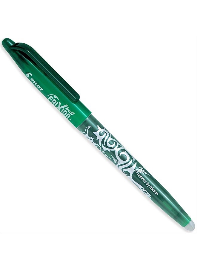 PILOT Frixion Heat/Friction Erasable Rollerball Pen FR7 - Medium Line 0.7mm Tip Nib - Wallet Pack of 3 (Green)  - Image 2
