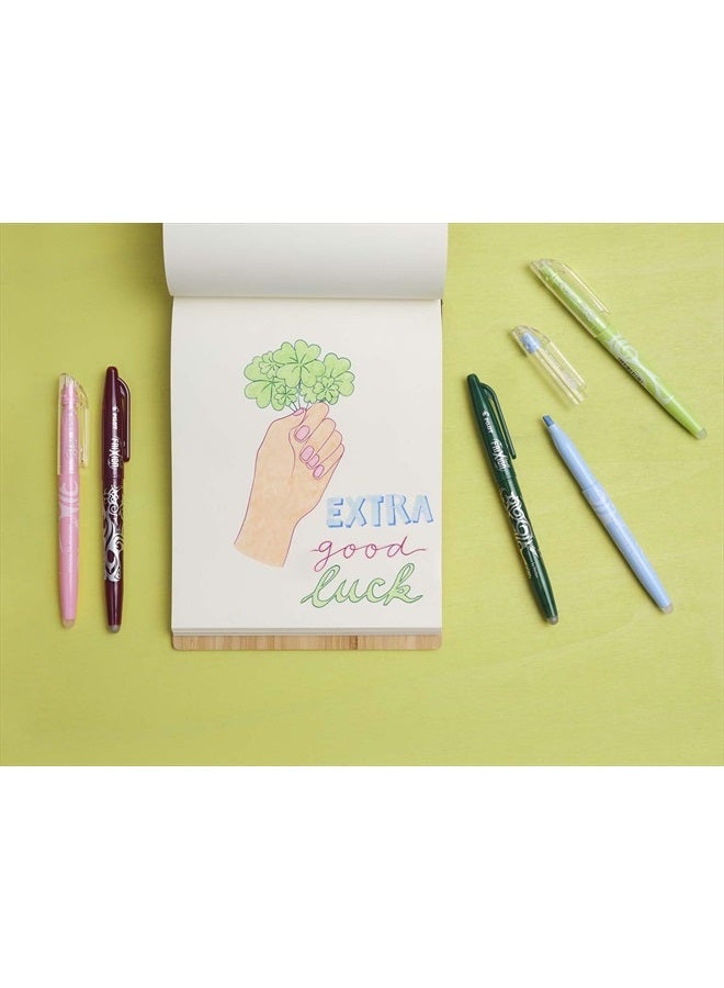 PILOT Frixion Heat/Friction Erasable Rollerball Pen FR7 - Medium Line 0.7mm Tip Nib - Wallet Pack of 3 (Green)  - Image 3