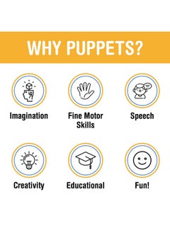 Silly Puppets 14" Orange Monster, Hand Puppet  - Image 4