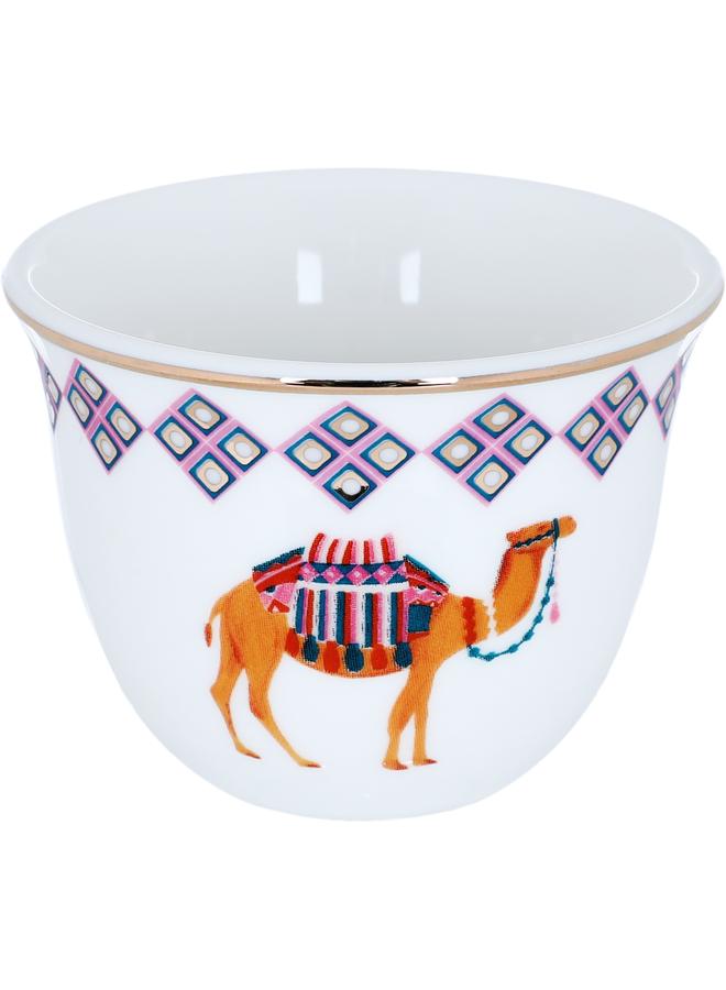 Alsaif Tarhal Glass + Porcelain Tea And Coffee Serving Set 180+65 Ml 26 Pieces Transparent - Image 2