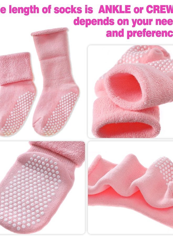 SDBING Baby Boys Girls Grips Socks Infant Toddlers Kids Non Slip Warm Thick Cotton Ankle Crew Socks with Grippers (4-6 Years, 6 Pairs Colorful) - Image 4