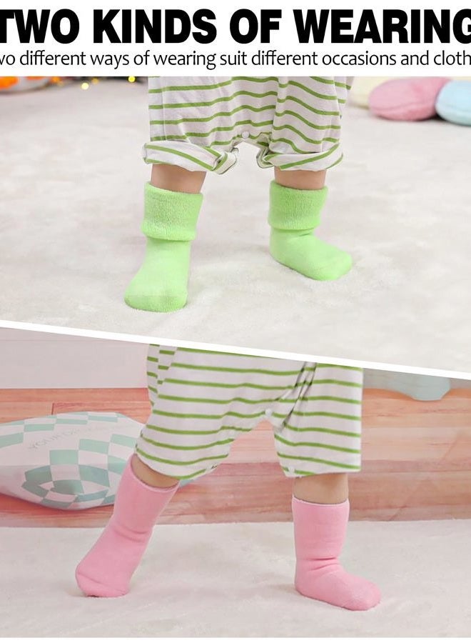 SDBING Baby Boys Girls Grips Socks Infant Toddlers Kids Non Slip Warm Thick Cotton Ankle Crew Socks with Grippers (4-6 Years, 6 Pairs Colorful) - Image 3