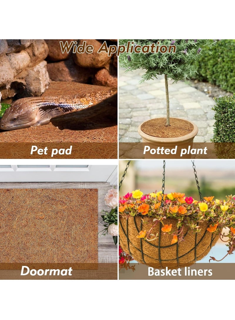 SYOSI 3 Rolls Reptile Carpet - 24 x 48 inches Natural Coconut Fiber Pet Mat, Tortoise Carpet Mat Coco Fiber Substrate Liner Pet Terrarium Liner for Lizard Turtle Gecko Bearded Dragon - Image 4