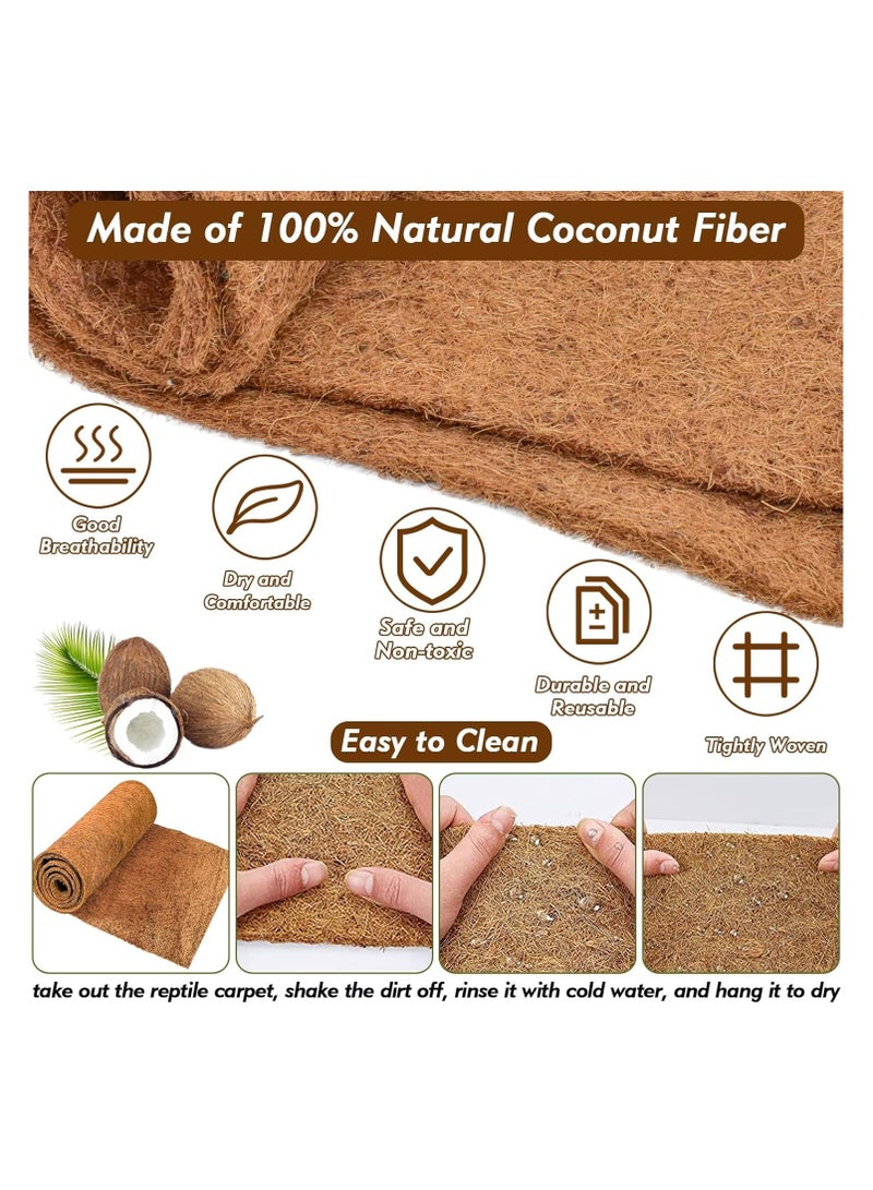 SYOSI 3 Rolls Reptile Carpet - 24 x 48 inches Natural Coconut Fiber Pet Mat, Tortoise Carpet Mat Coco Fiber Substrate Liner Pet Terrarium Liner for Lizard Turtle Gecko Bearded Dragon - Image 2