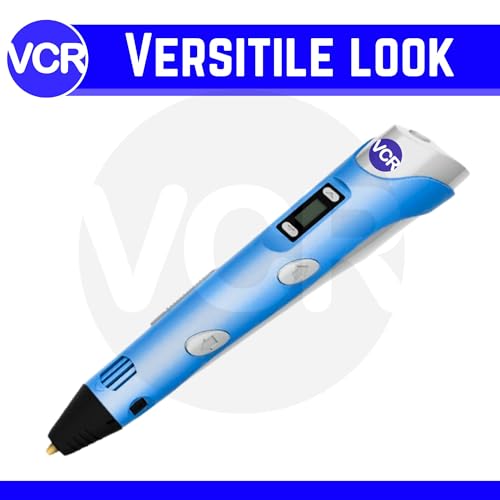 VCR Blue 3D Pen with USB Power - Pack of 3 x 3 Meters in Length Filament Forward Button to start 3D Pen - Adjustable Temperature for 1.75mm PLA - Perfect Pen for DIY Craft with LCD Display - Image 3