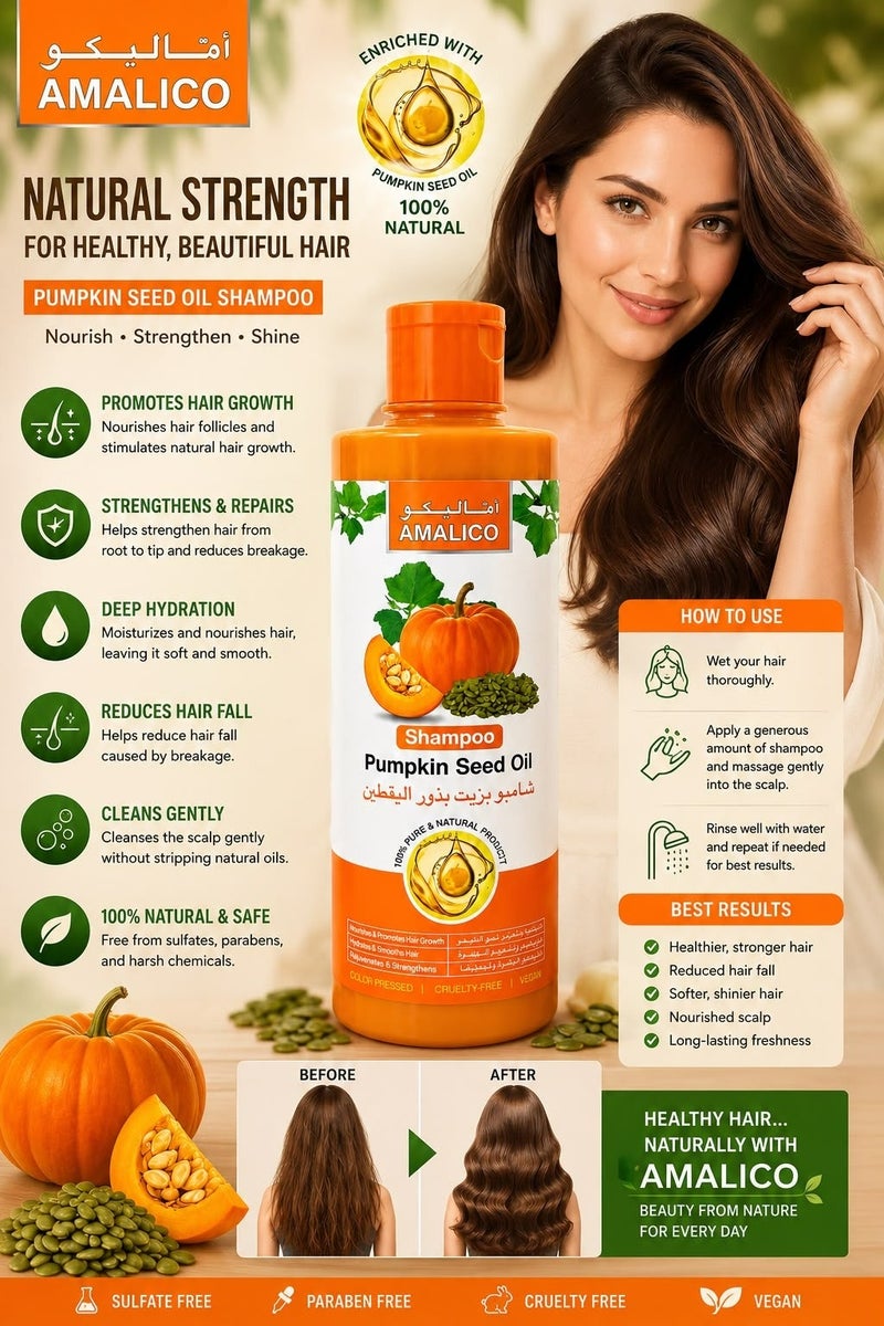 AMALICO Pumpkin Seed Oil Shampoo 500 ml - Image 3