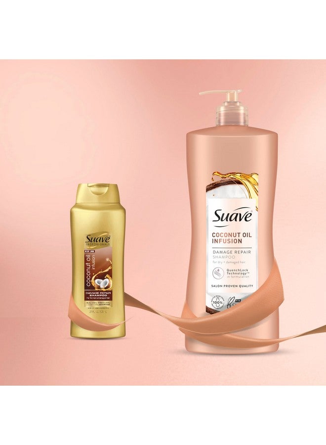 Suave Coconut Oil Damage Repair Shampoo, for Normal, Dry and Damaged Hair, with Pure Coconut Oil Infusion, 28 oz Pack of 4 - Image 5