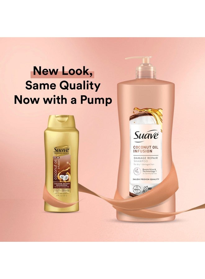 Suave Coconut Oil Damage Repair Shampoo, for Normal, Dry and Damaged Hair, with Pure Coconut Oil Infusion, 28 oz Pack of 4 - Image 3