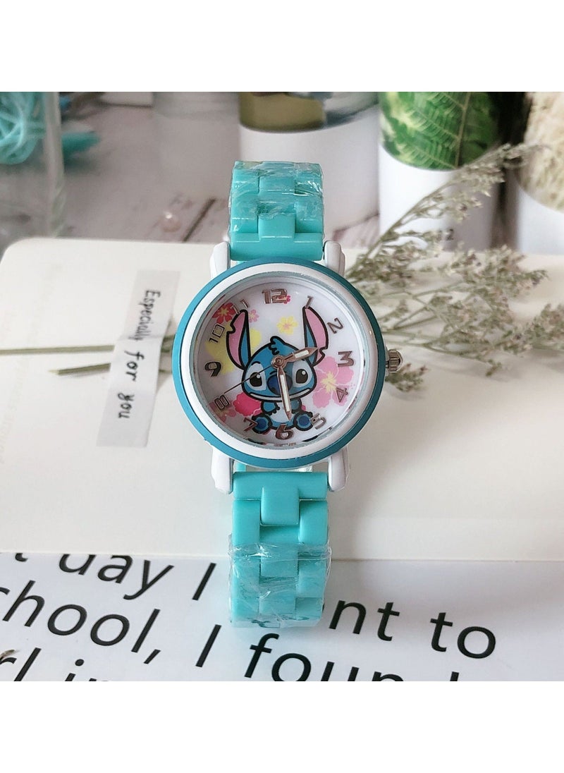 Stitch Children's Cartoon Waterproof Student Watch Sky Blue - Image 1