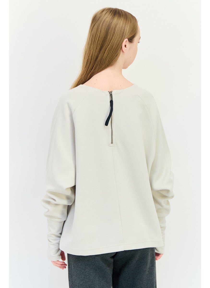 Adidas Adidas X Parley Women Sportswear Fit Long Sleeve Outdoor Sweatshirt, Beige  - Image 3