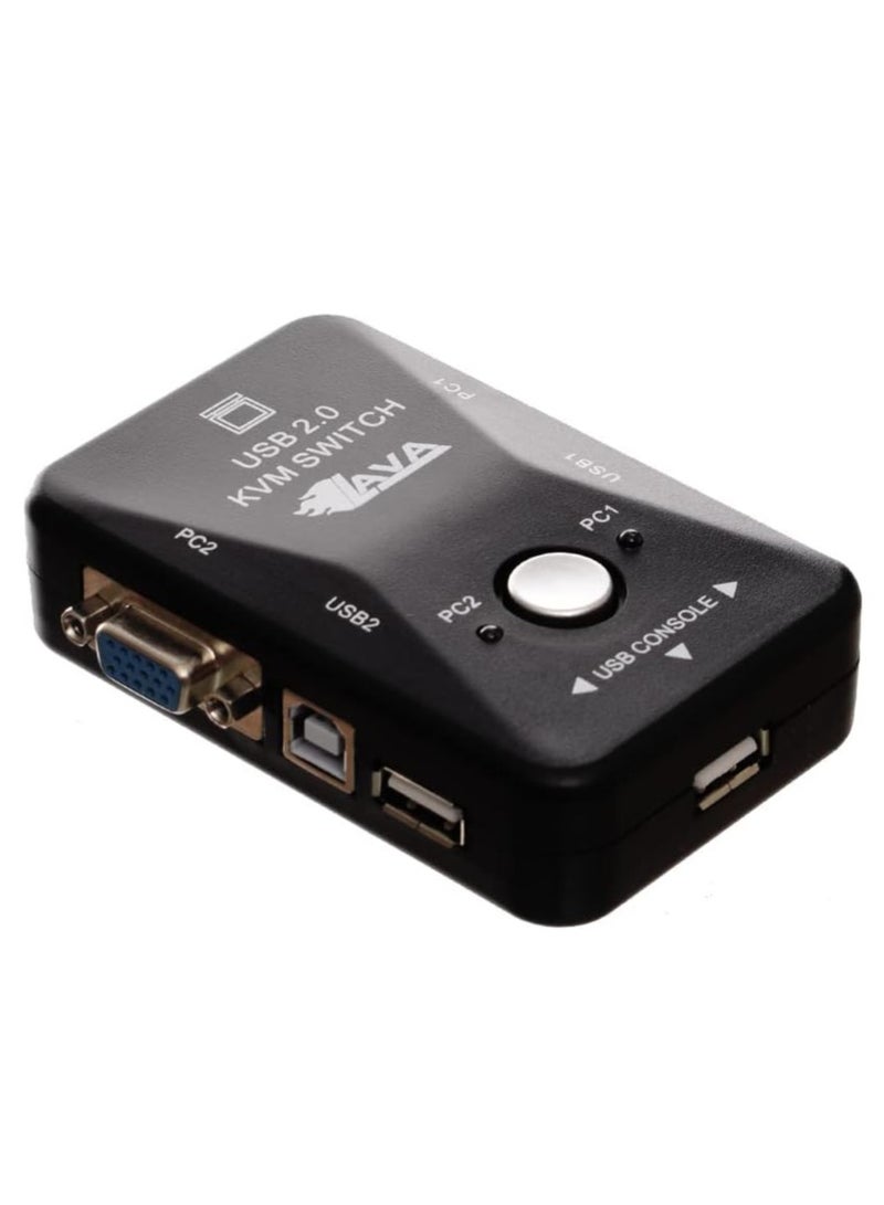 2 Ports High Definition USB 2.0 KVM Switch Box for PC/Monitor/Keyboard/Mouse Control - Image 1