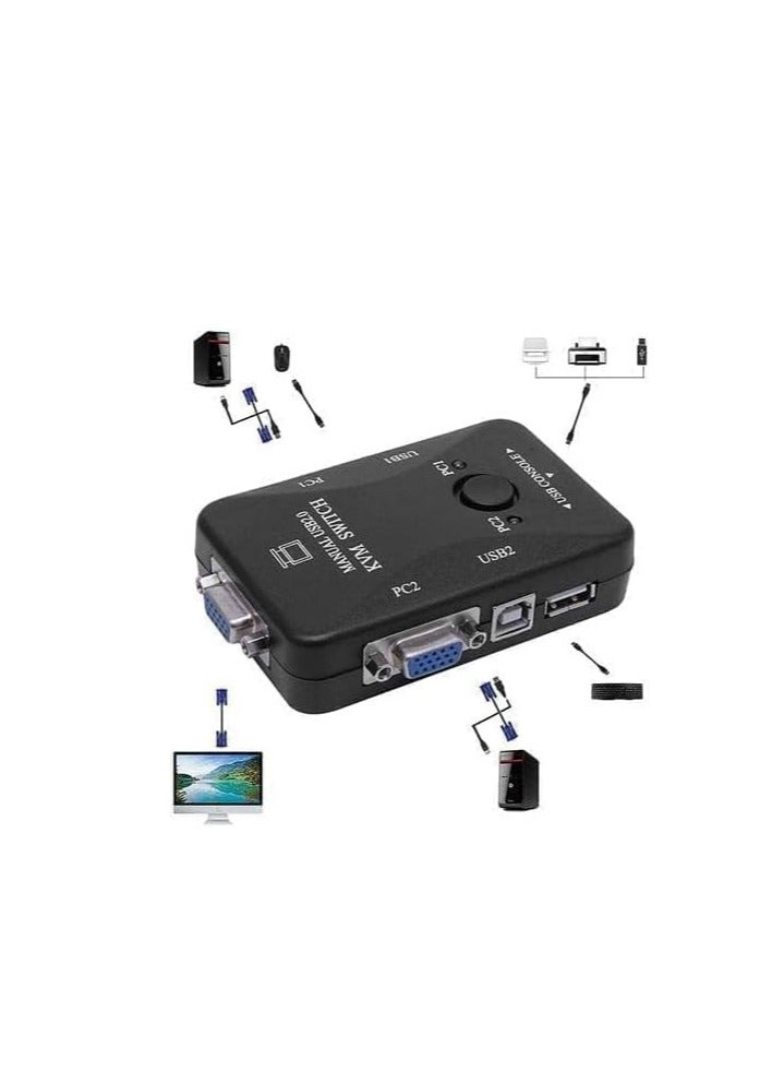 2 Ports High Definition USB 2.0 KVM Switch Box for PC/Monitor/Keyboard/Mouse Control - Image 3
