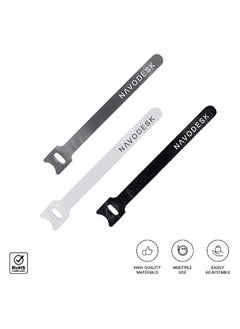 NAVODESK Navodesk Premium Nylon Cable Ties, 15 PCs Reusable Hook & Loop Velcro Cable Straps, Wire Ties, Cord/Cable Organizer for Computer, Adjustable Fastening Loop for Tidy Cable Management (6 inches)  - Image 2