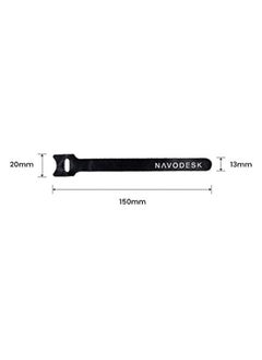 NAVODESK Navodesk Premium Nylon Cable Ties, 15 PCs Reusable Hook & Loop Velcro Cable Straps, Wire Ties, Cord/Cable Organizer for Computer, Adjustable Fastening Loop for Tidy Cable Management (6 inches)  - Image 4