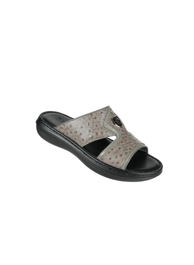 barjeel uno 008-3605 Barjeel Uno Mens Arabic Sandals 21410-60 Grey - Image 2