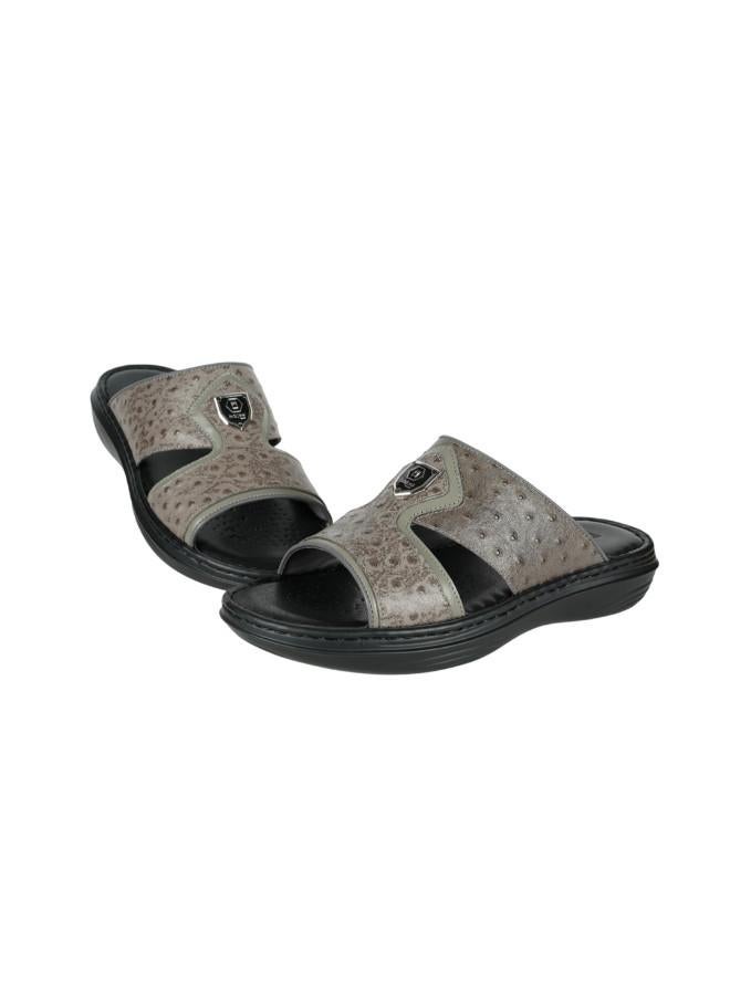 barjeel uno 008-3605 Barjeel Uno Mens Arabic Sandals 21410-60 Grey - Image 3