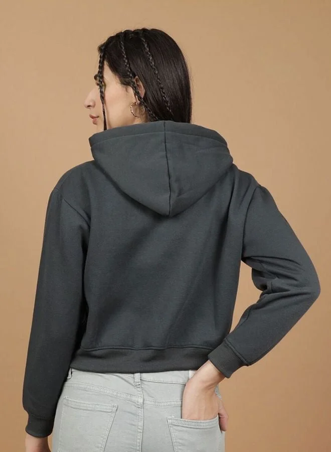 Freehand  Women Regular Fit Solid Hooded Neck Long Sleeve Overhead-Hooded Sweatshirt  | Best Price UAE
