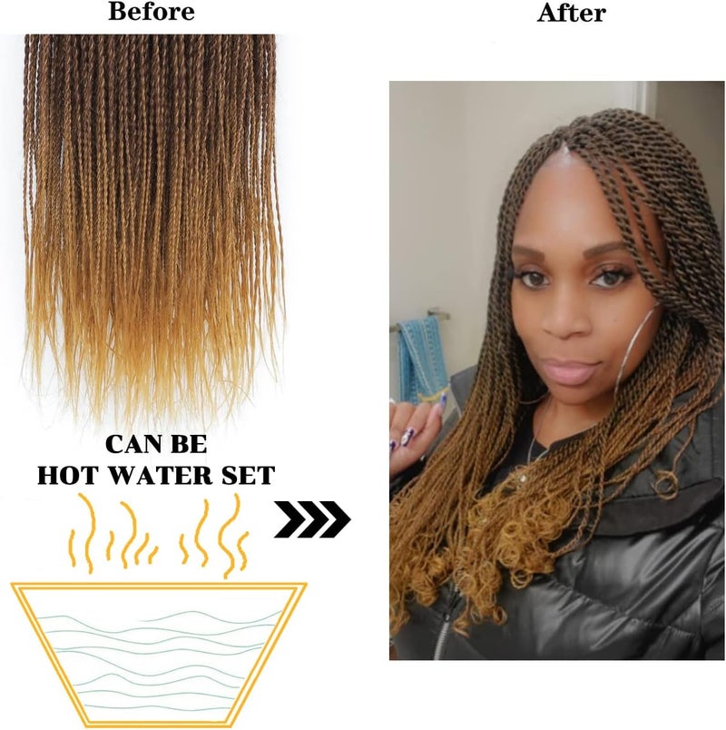 NAYOO Purple Crochet Senegalese Twist, 18 Inch 8 Packs Small Twist Crochet Hair, 35 Strands/Pack Braids, Hot Water Setting (18 Inch, 1B/Purple/Bug) - Image 2