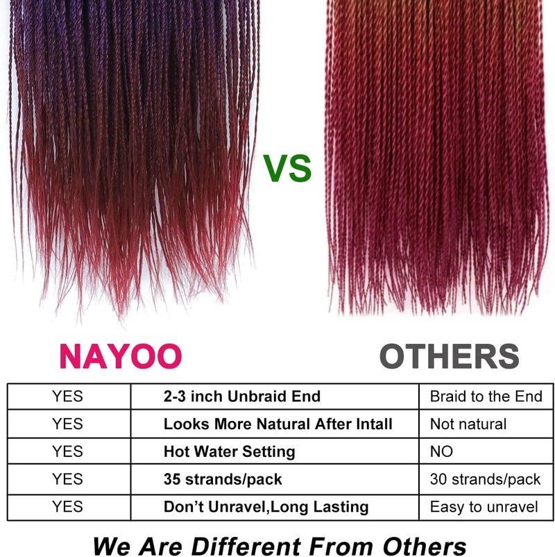NAYOO Purple Crochet Senegalese Twist, 18 Inch 8 Packs Small Twist Crochet Hair, 35 Strands/Pack Braids, Hot Water Setting (18 Inch, 1B/Purple/Bug) - Image 3