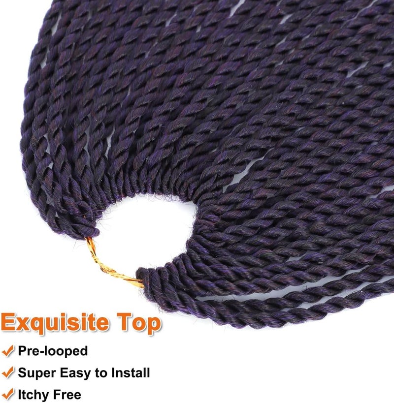 NAYOO Purple Crochet Senegalese Twist, 18 Inch 8 Packs Small Twist Crochet Hair, 35 Strands/Pack Braids, Hot Water Setting (18 Inch, 1B/Purple/Bug) - Image 5