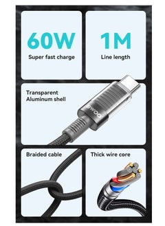 BWOO Bwoo Charging & Data Cable   USB-C to USB-C cable PD 60W nylon braided 1M for Iphone, Ipad & Android  - Image 4